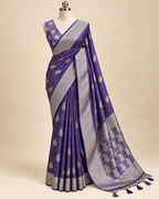 Indigo Dola Silk Saree LUXSD01