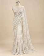 Offwhite Net Saree LUXE002