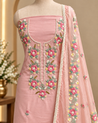 Pastel Pink Unstitched Salwar Suit LUXU03