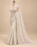 Offwhite Handwork Saree LUXE001