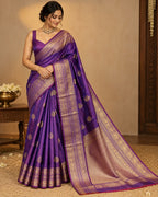 Purple- Violet Dual Tone Banarasi Saree LUXSB01