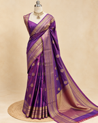 Purple- Violet Dual Tone Banarasi Saree LUXSB01
