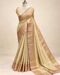 Light Gold Semi Kanchipuram Silk Saree