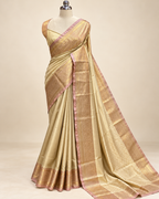 Light Gold Semi Kanchipuram Silk Saree