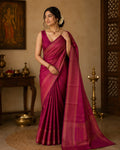 Ruby Pink Semi Silk Saree