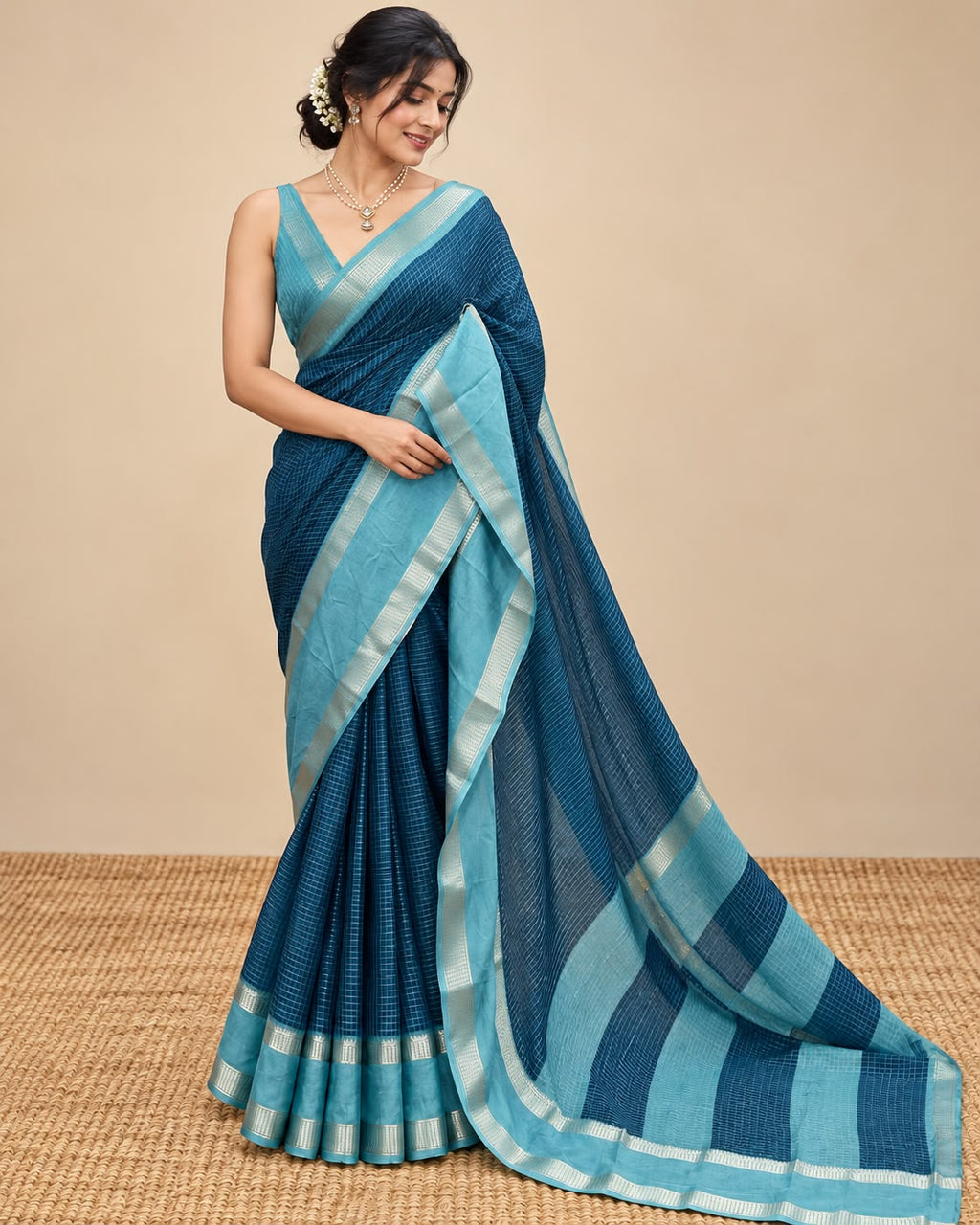 Deep Blue Georgette saree