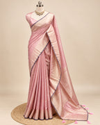 Pastel pink Tissue Silk Saree