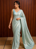 Mint Green Semi Silk Saree