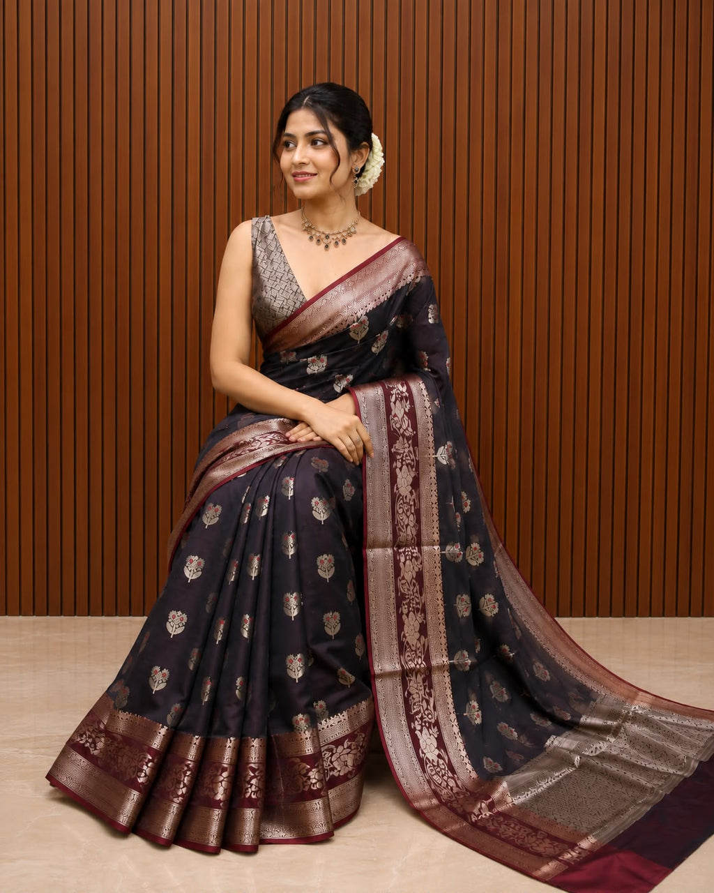 Coffee Brown Semi Silk
