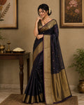 Dual Tone Coffee Brown And Maroon Semi Silk Saree Offer LUXSS07