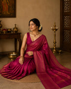 Ruby Pink Semi Silk Saree