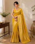 Yellow Semi Silk Saree