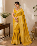 Yellow Semi Silk Saree