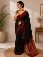 Black Semi Silk Saree