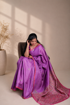 Purple Semi Tussar Saree