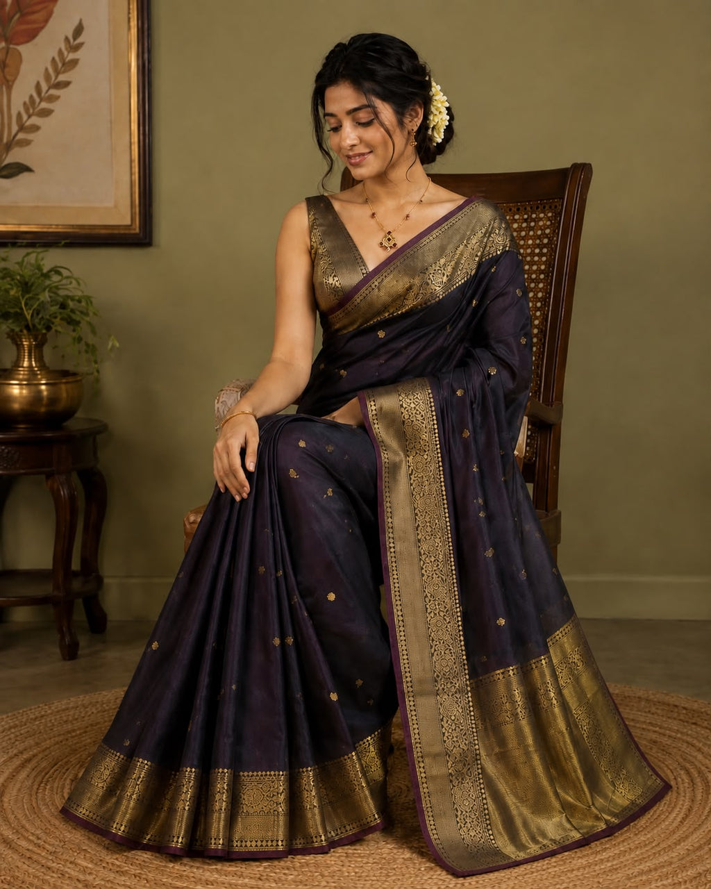 Dual Tone Coffee Brown And Maroon Semi Silk Saree Offer LUXSS07