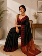 Black Semi Silk Saree