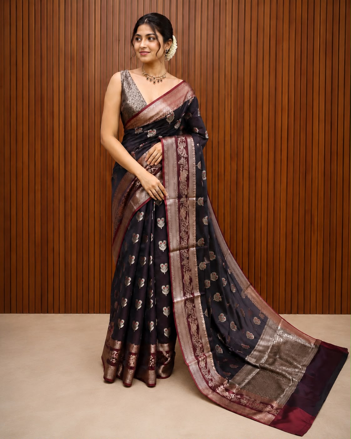 Coffee Brown Semi Silk