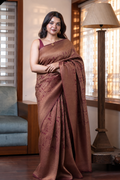 Ruby Pink Check Semi Silk Saree