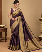 Coffee Brown Semi Silk Saree Offer LUXSS08