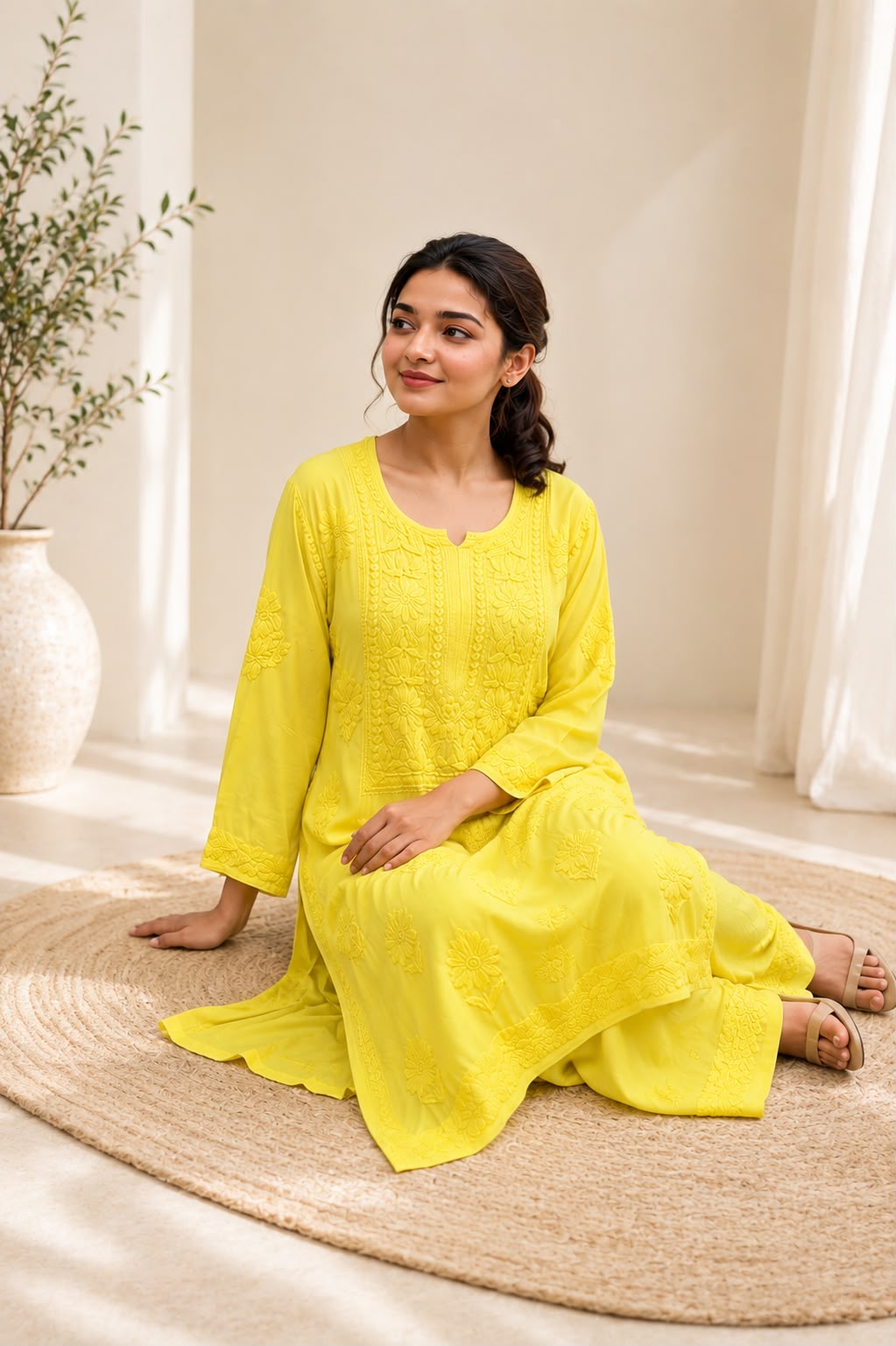 Yellow Chikankari Set LUXR02