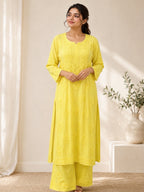 Yellow Chikankari Set LUXR02