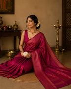 Ruby Pink Semi Silk Saree