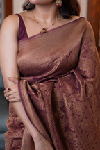Ruby Pink Check Semi Silk Saree