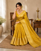 Yellow Semi Silk Saree
