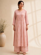 Champagne Colour Chikankari Semi Modal