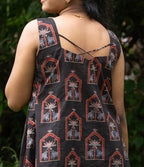 Black Mughal Printed Short Top
