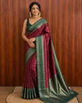 Maroon Semi Silk Saree