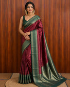Maroon Semi Silk Saree