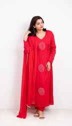 Pink Chinon Salwar Suit Set