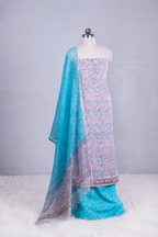 Onion Pink With Sky Blue Cotton Salwar Suit