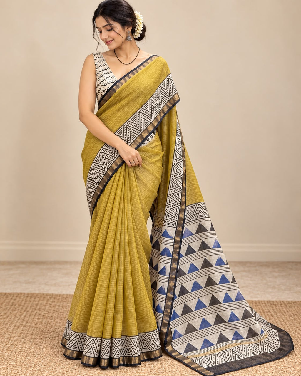 Yellow Soft Kota Saree