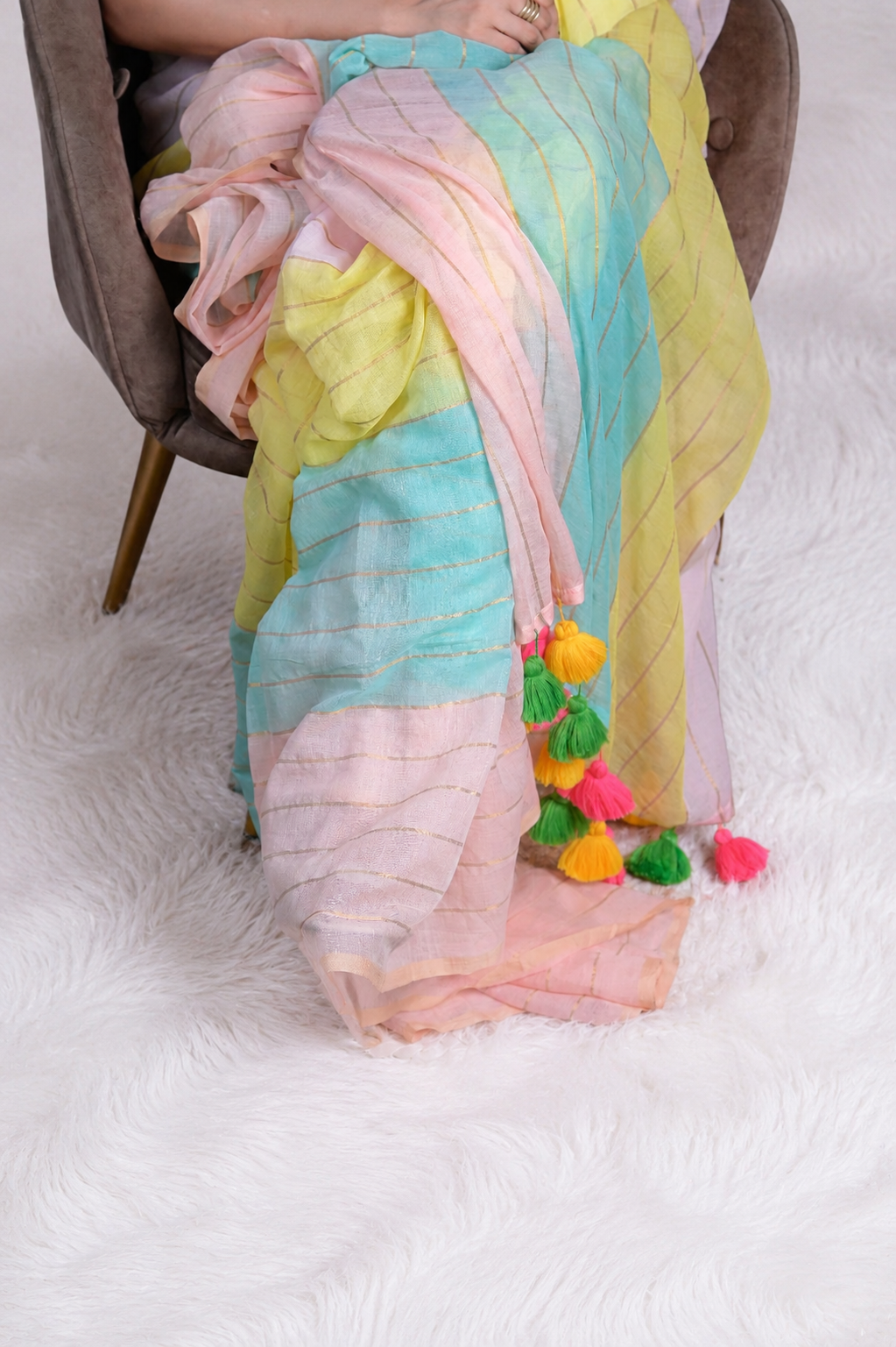 Pastel Mul Cotton Saree