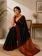 Black Semi Silk Saree