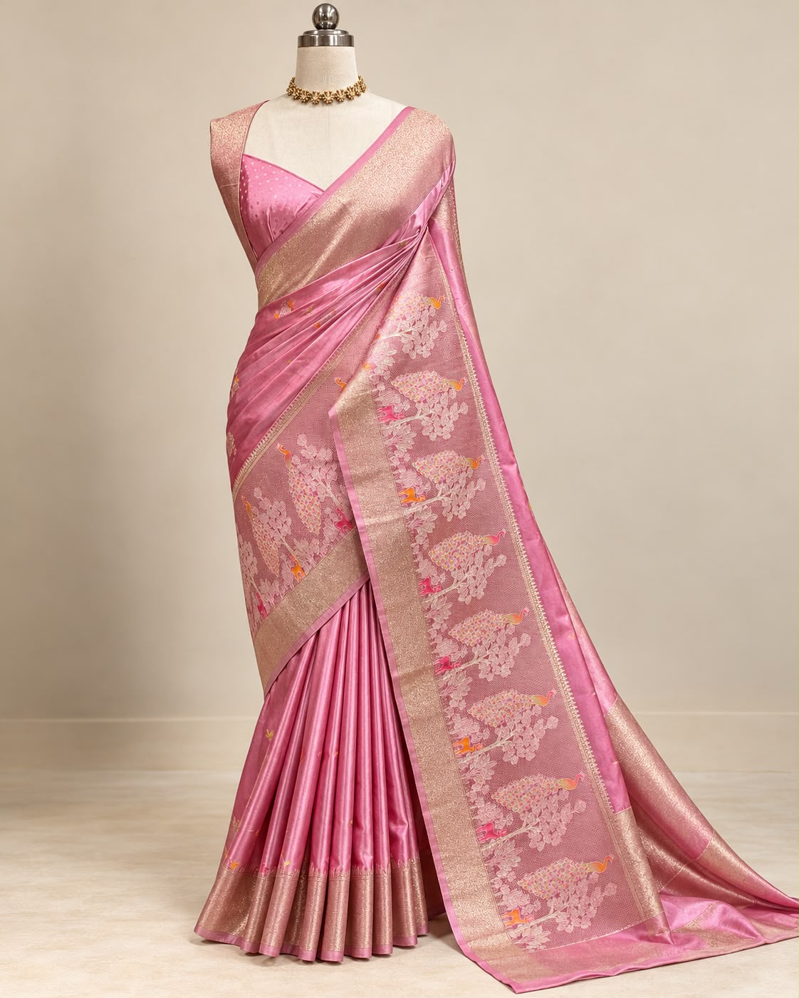 Pink Soft Silk Saree